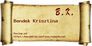 Bendek Krisztina névjegykártya